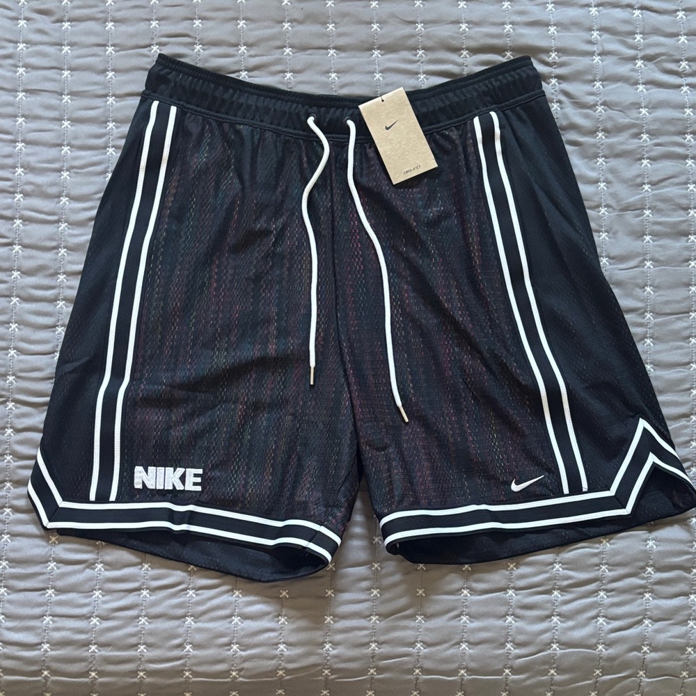 Nike Men's Black Athletic Shorts with White Accents